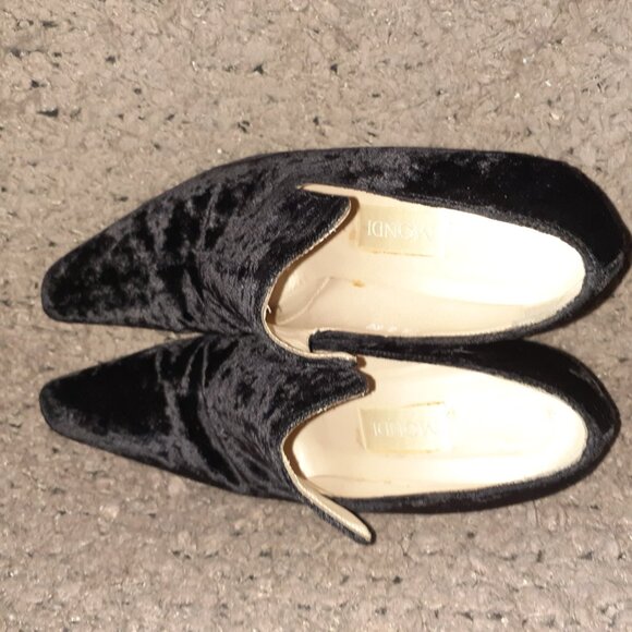 VINTAGE MONDI-Sculptural Heels-Darkest Brown Velvet-Boho Pumps-Sz 7.5-Excellent - Picture 6 of 7
